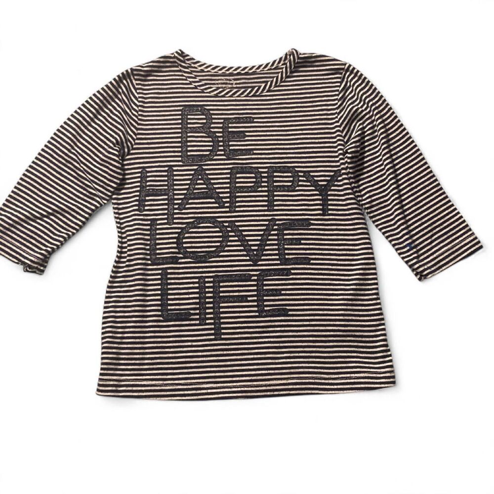 Girls 6/7 navy and grey striped shirt, Girlyfied